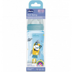 Chicco Biberon Well-Being 330ml , Tétine silicone 4M+